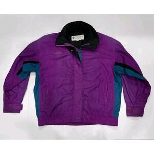 Columbia Sportswear Jacket Women's Medium Vintage 90s Purple Teal Colorblock Ski